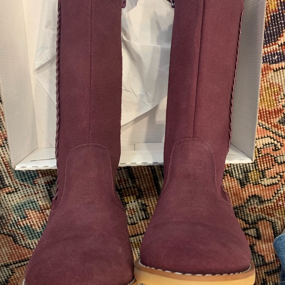 Elephantito Plum Suede Boots, Girls size 1 US, interior zipper, LIKE NEW - Picture 5 of 9